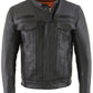 High Quality New Style Fashion Vented Scooter Zip-Front CoolTec Leather Jacket