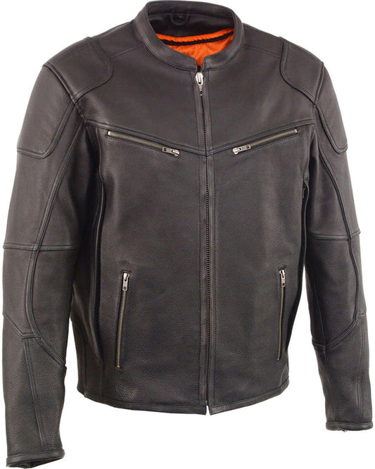 High Quality New Style Fashion  Men's Black Cool Tec Leather Biker Jacket