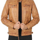 Purchase Best 100%High Quality Johnson Camel Quilted Leather Motorcycle Jacket