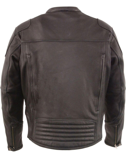High Quality New Style Fashion  Men's Black Cool Tec Leather Biker Jacket