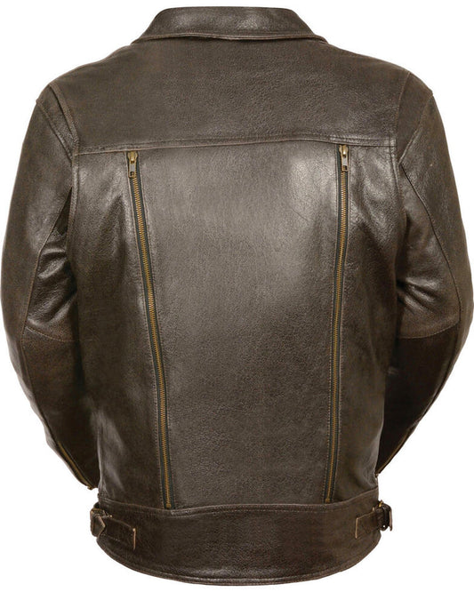 Buy Best Stylish Fashion Men's Brown Pocket Biker Leather Jacket
