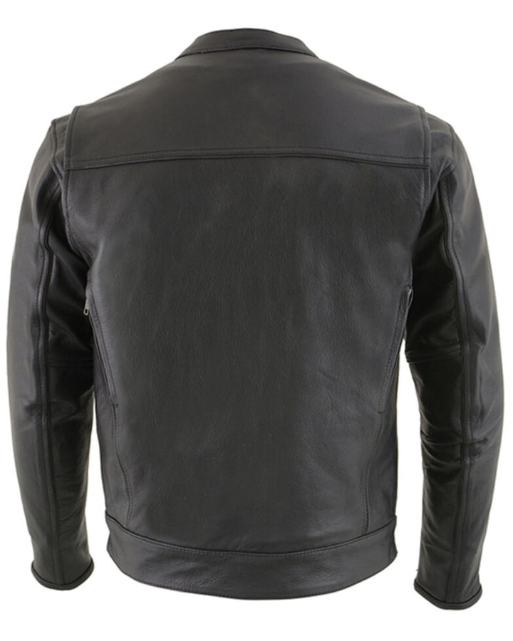 High Quality New Style Fashion Vented Scooter Zip-Front CoolTec Leather Jacket