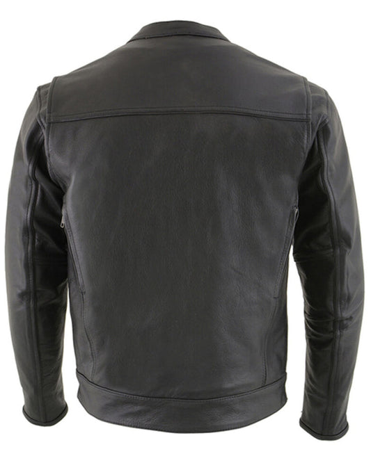 High Quality New Style Fashion Vented Scooter Zip-Front CoolTec Leather Jacket