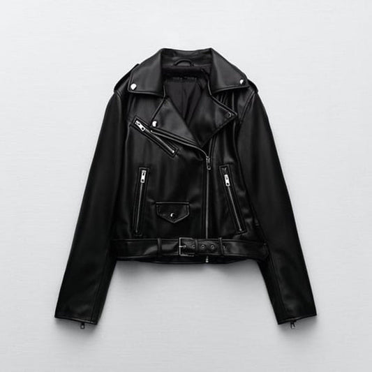 Buy Best Looking Black Women's Motorcycle Sheepskin Biker Leather Jacket