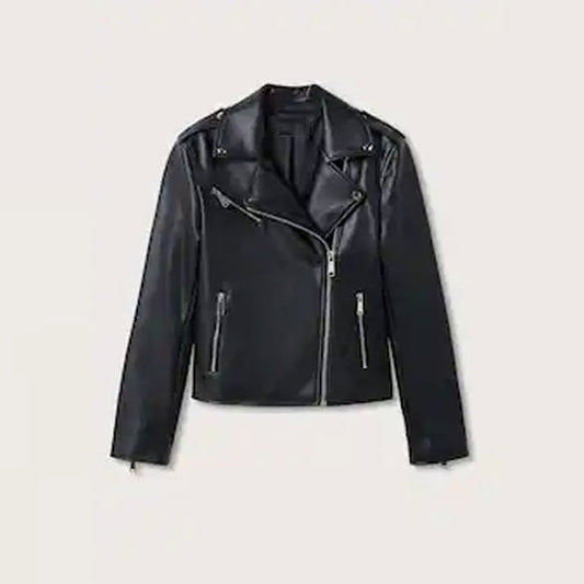 Buy Best Looking Fashion women's black lambskin leather biker jacket