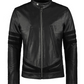 High Quality New Style Fashion  Men Black Biker Leather Jacket