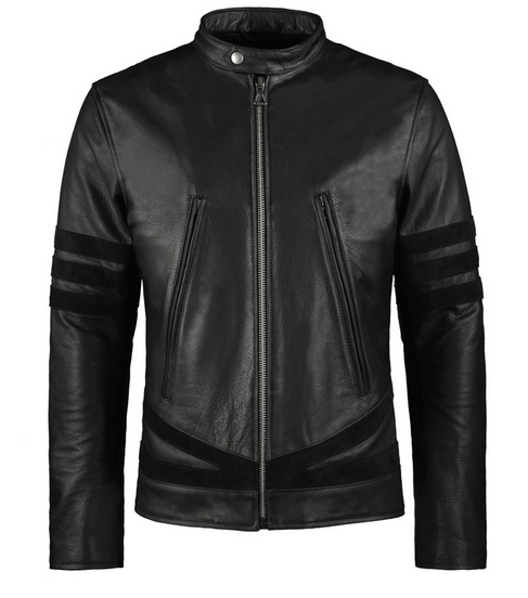 High Quality New Style Fashion  Men Black Biker Leather Jacket