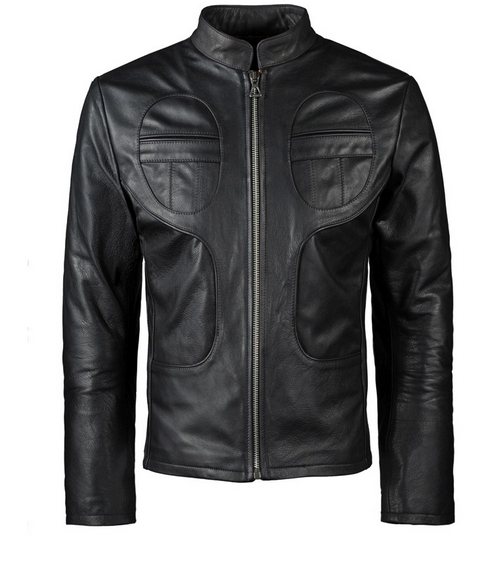 High Quality New Style Fashion  Men's Black Biker Leather Jacket