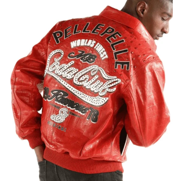 Shop Best Hot Sale 2024 Pelle Pelle Soda Club Red Jacket | Croc Leather Jacket