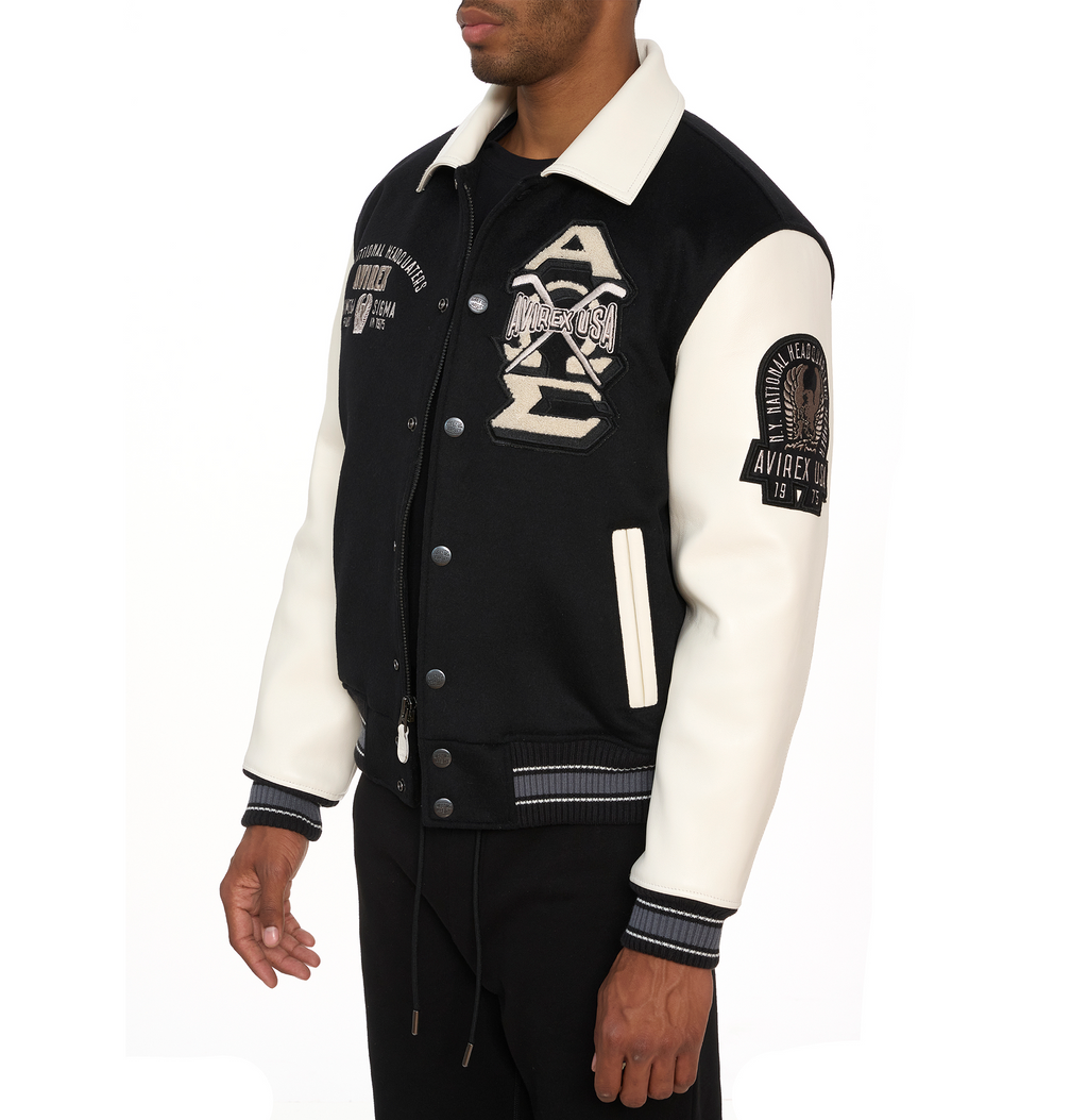Purchase Genuine High Quality Of Fashion Omega Wool Bomber Leather Jacket