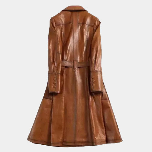 Italian Wax Tan Oversized Trench Coat