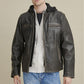 Buy Best New Style Fashion Mens Hooded Biker Leather Jacket