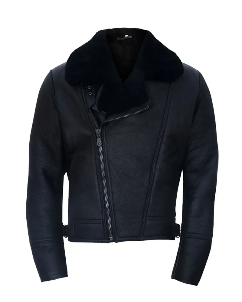 Men's Aviator Leather Shearling Jacket: Timeless Style from Rfx Leather UK