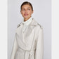 Women's Off White Leather Trench Coat