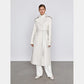 Women's Off White Leather Trench Coat