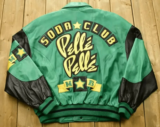 Purchase Best Style Pelle Pelle Soda Club Green Leather Jacket For Sale
