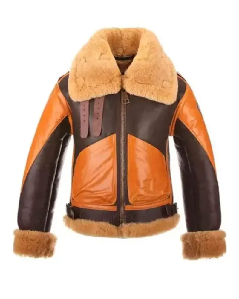 Buy the Best: RAF B3 Aviator Brown Shearling Jacket by Rfx Leather