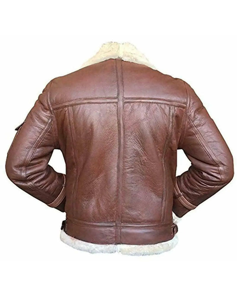 Classic Comfort: RAF B3 Aviator Shearling Bomber Jacket by Rfx Leather