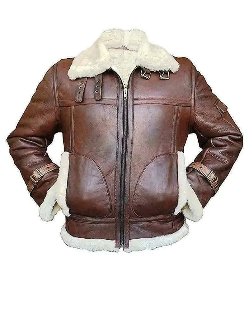 RAF B3 Aviator Shearling Bomber Jacket: Classic Warmth by Rfx Leather