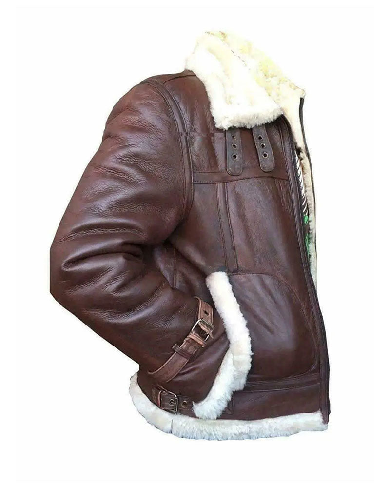 Embrace Timeless Style: RAF B3 Aviator Shearling Bomber Jacket from Rfx Leather