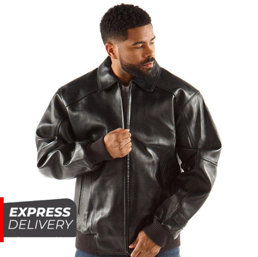 Buy Best Rfx Leather Pelle Pelle Applique Black Plush Jacket For Sale