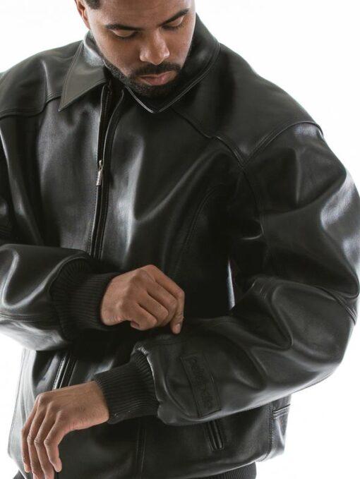 Buy Best Rfx Leather Pelle Pelle Applique Black Plush Jacket For Sale