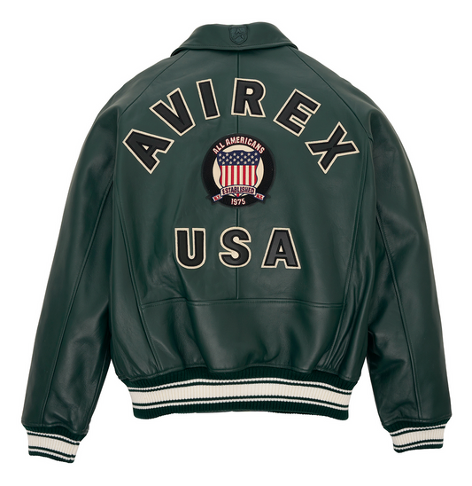 Purchase Best High Quality Hunter Green Leather Avirex Fashion Limited Edition Ombre Icon Jackets