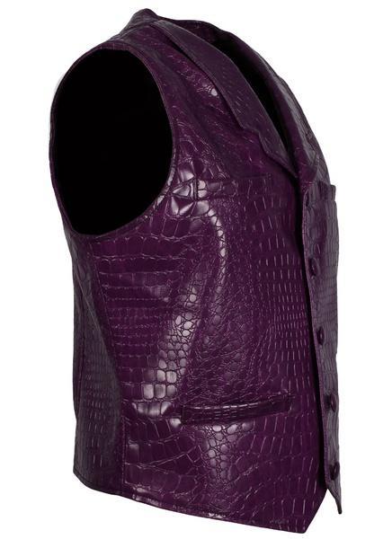 Buy Best Genuine Handmade Men's Purple Joker Faux Leather Vest For Sale