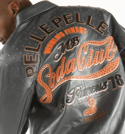Purchase Hot Sale Most Stylish Pelle Pelle Men Grey MB Leather Jacket | Soda Club jacket