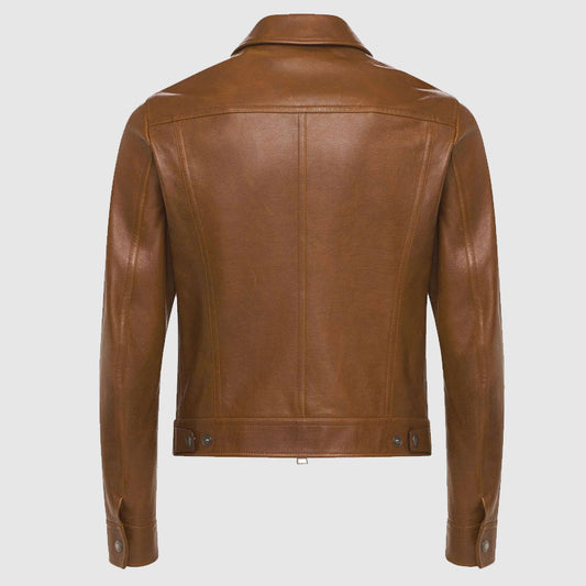shop brown leather jacket with best price 