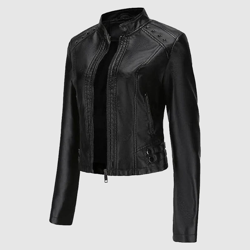 women biker leather fashion jacket shop