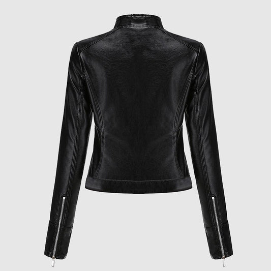 buy best womens fashion black leather jacket 
