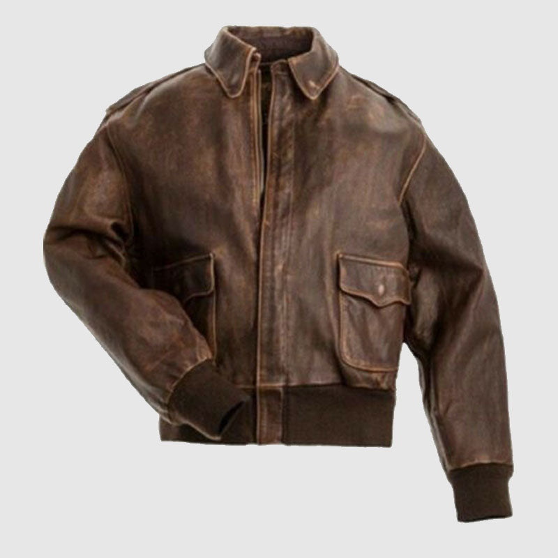distressed mens fashion leather jacket for sale