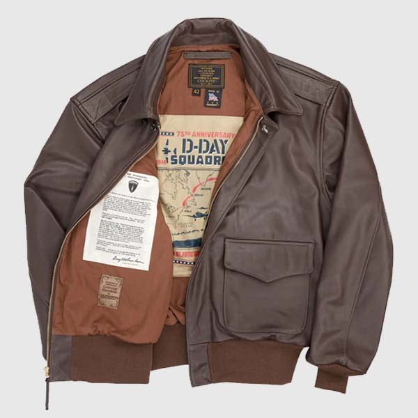 Purchase Best Aviator Leather 75th Anniversary Limited Edition D-Day Jacket For Sale