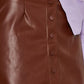 Premium New Quality Women Brown High Waisted Coated Skirt