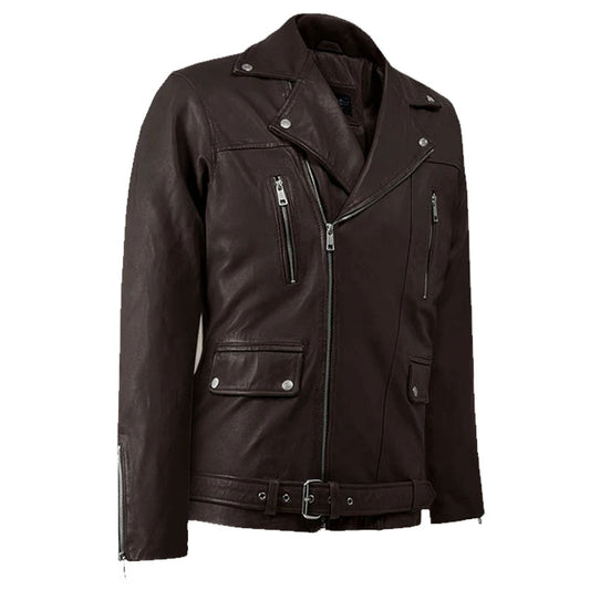 Genuine Best Fashion Motorcycle Dauntless Brown Biker Leather Jacket For Sale