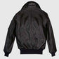 Shop Best Style Aviator Black Winter Warmer Black Leather Jackets For Sale