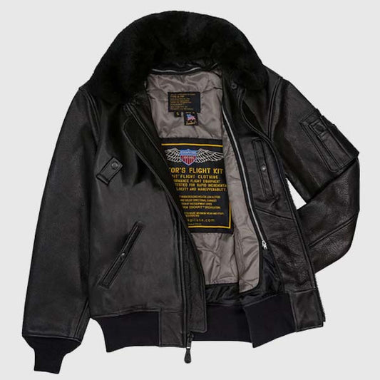Buy Best Aviator Black Winter Black Leather Jackets For Sale