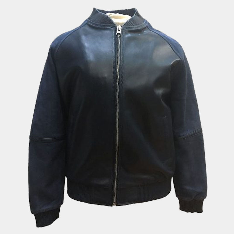Buy Best Style Men Navy Blue Baseball Varsity Jacket Leather Suede Sleeves For Sale