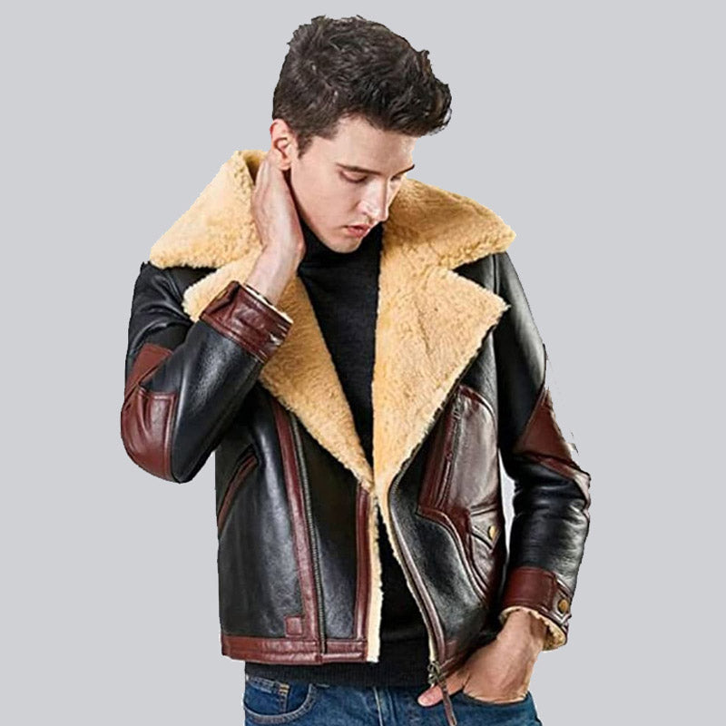 Best Denny Dora B3 Shearling Leather Coat for Men