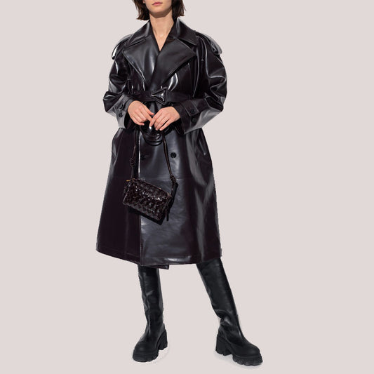 Best Sale: Stylish Black Trench Leather Long Coat – Rfx Leather