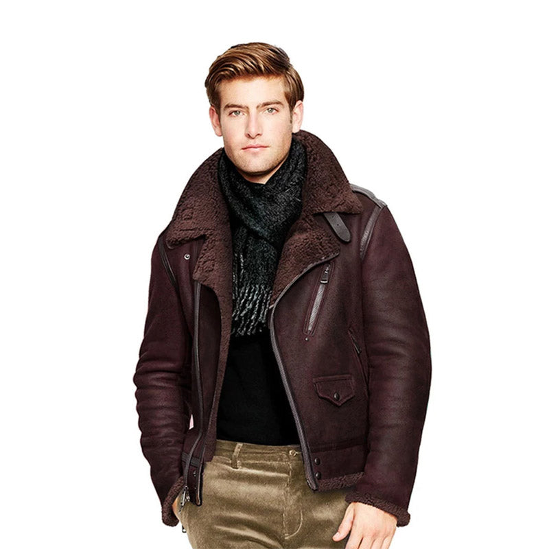 Buy Best Looking Winter Sale In Christmas B3 Bomber Sheepskin Leather Jacket For Sale