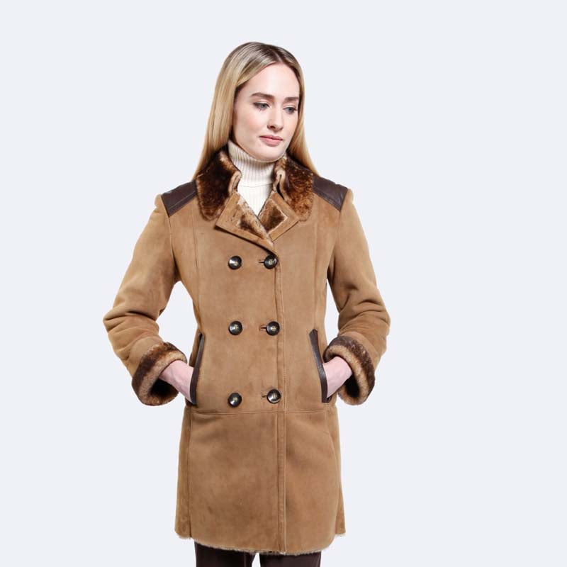 Buy Genuine Best Winter Style Genuine Shearling Brooklyn Sheepskin Coat For Sale