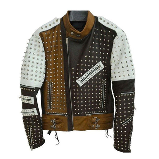 Purchase Punk And Studded Leather Jacket For Mens 