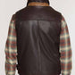 Buy Best Looking Mens Dark Brown Leather Vest Removable Shearling Collar