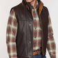 Winter Best Looking Mens Dark Brown Leather Vest Removable Shearling Collar