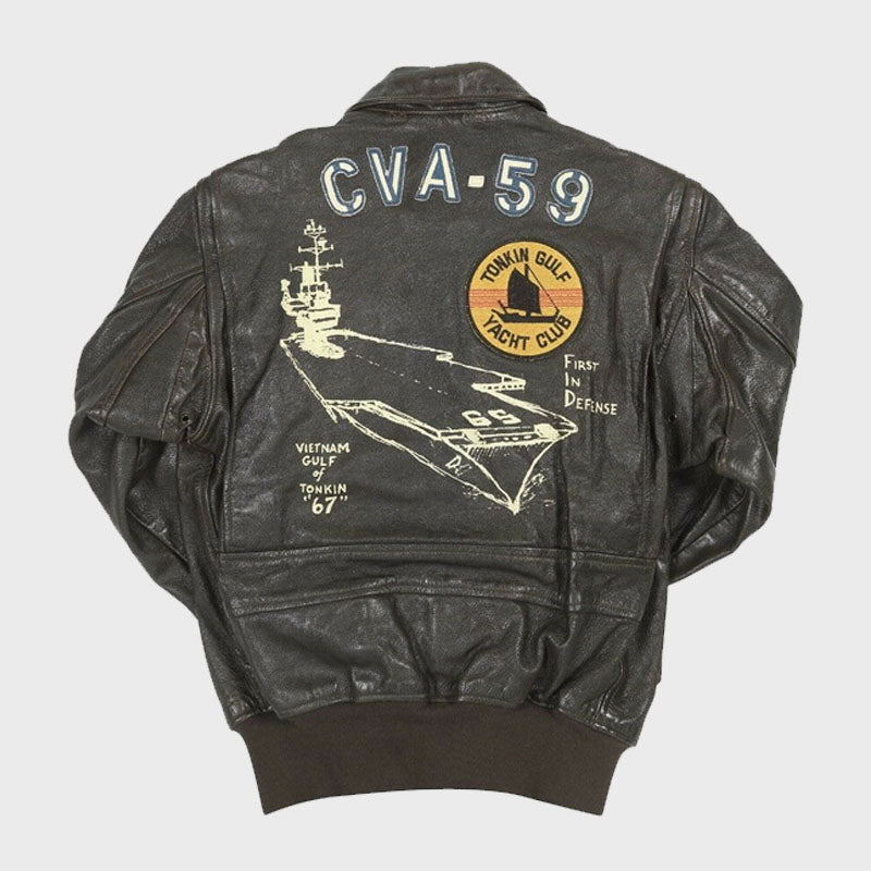 Purchase Best Looking Pilot’s Vietnam Flight Black Leather Jacket For Men's