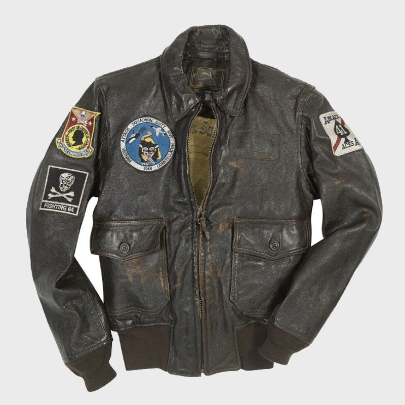 Purchase Best Looking Pilot’s Vietnam Flight Black Leather Jacket For Men's