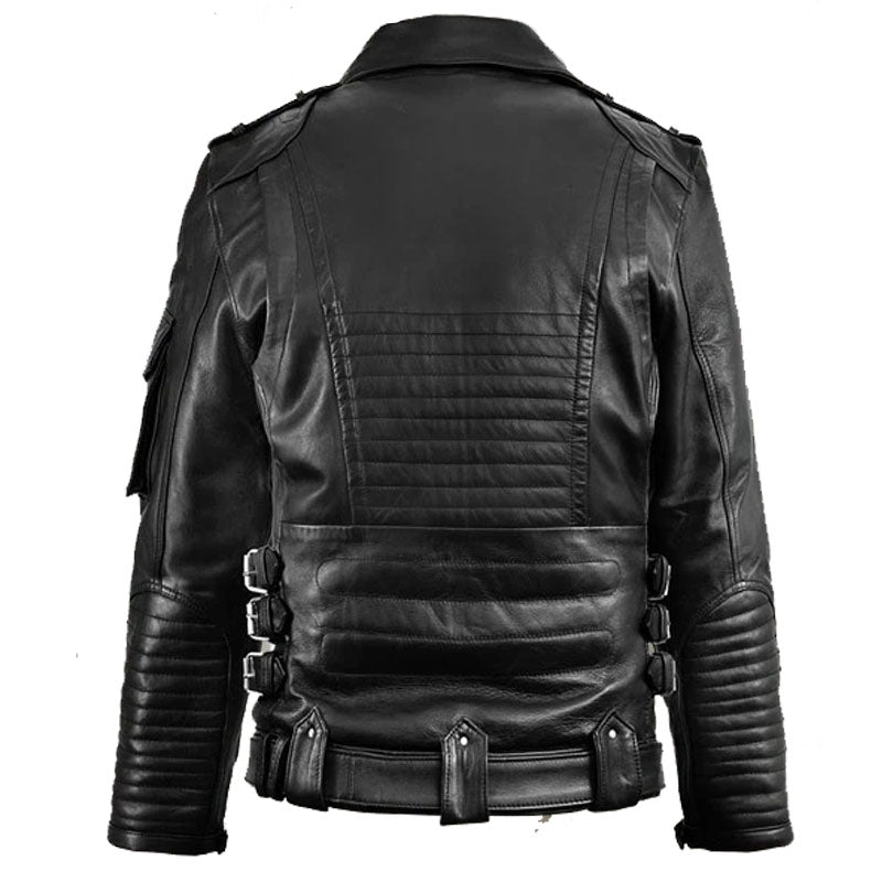 Buy Best New Style Black Fashion Deadwood Motorbike Leather Jacket For Sale