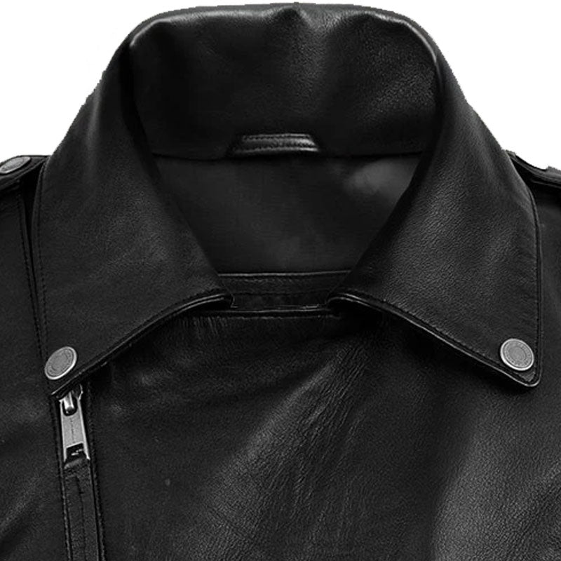 Buy Best New Style Black Fashion Deadwood Motorbike Leather Jacket For Sale